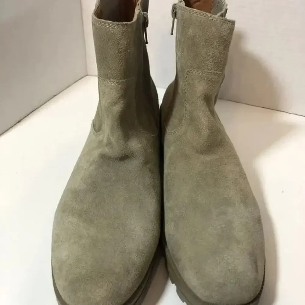 Lucky Brand Women's Tan Suede Boots Size 9.5 Zipper Neutral color - NEW no box